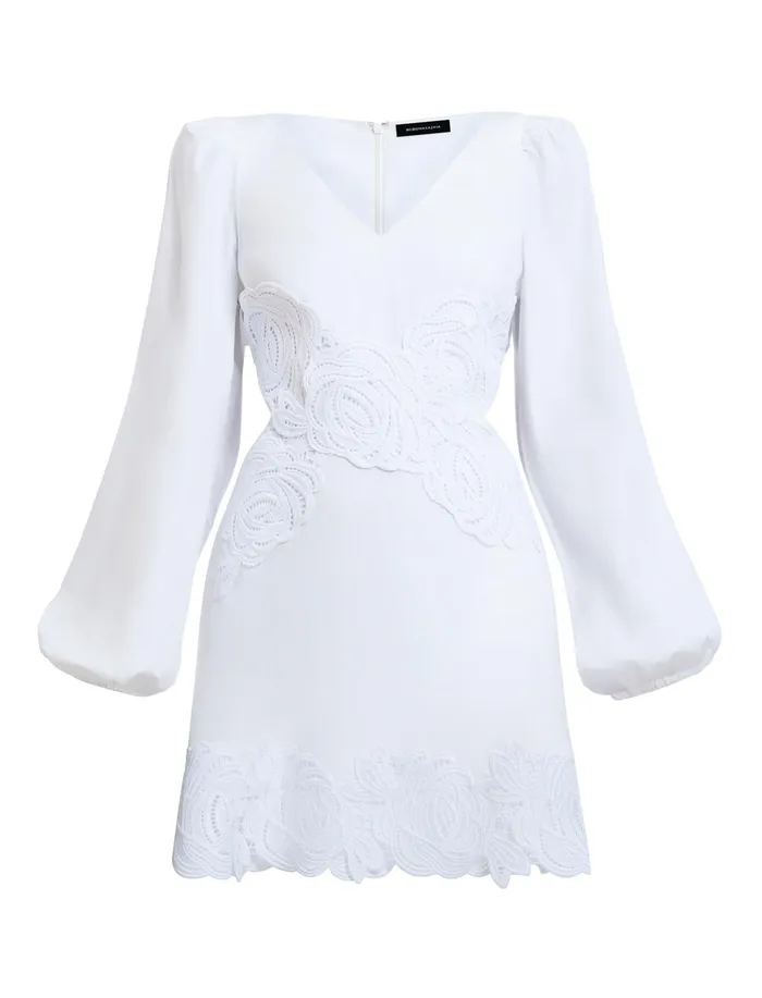 Women Dresses BCBG Rosa Lace Appliqu Mini Dress White
