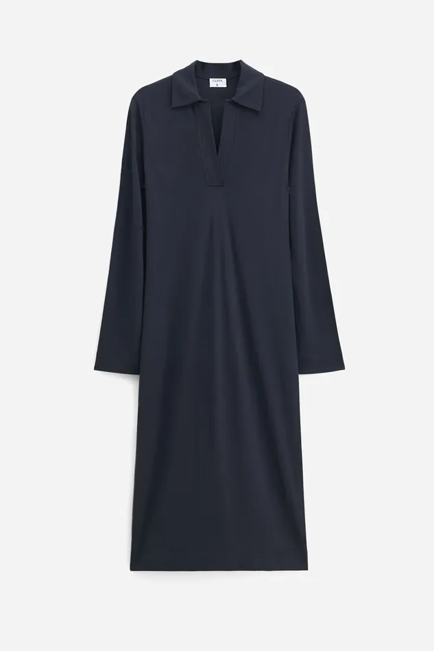 Women Dresses filippak Crepe Jersey Polo Dress Black Women Dresses filippak Crepe Jersey Polo Dress Black