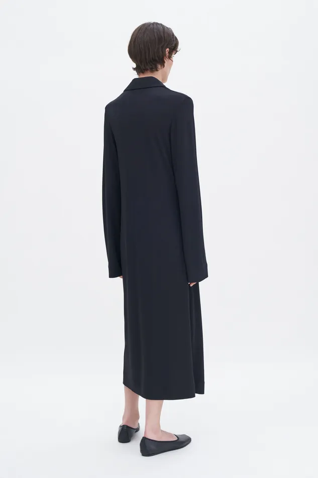Women Dresses filippak Crepe Jersey Polo Dress Black Women Dresses filippak Crepe Jersey Polo Dress Black