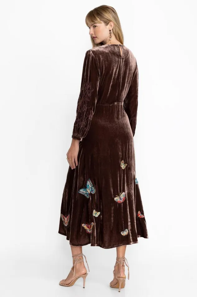 Women Dresses Johnny Was VELVET EFFORTLESS MIDI DRESS Coffee Bean Women Dresses Johnny Was VELVET EFFORTLESS MIDI DRESS Coffee Bean