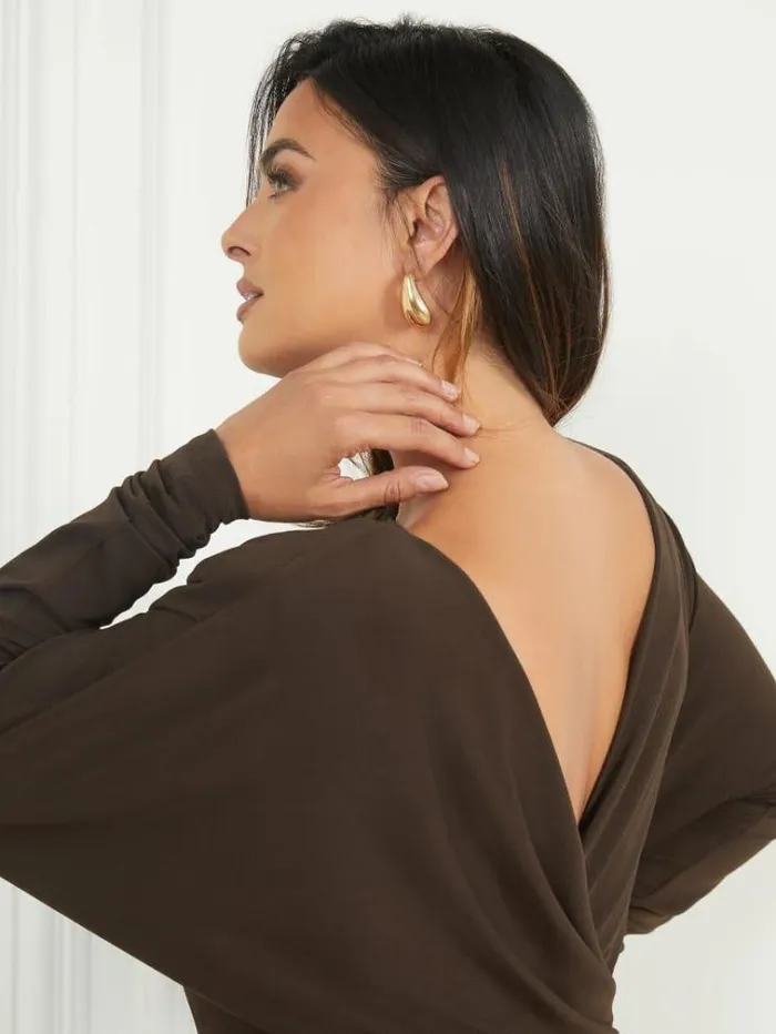 Women Dresses Marciano Cassie Dress Bitter Chocolate Women Dresses Marciano Cassie Dress Bitter Chocolate