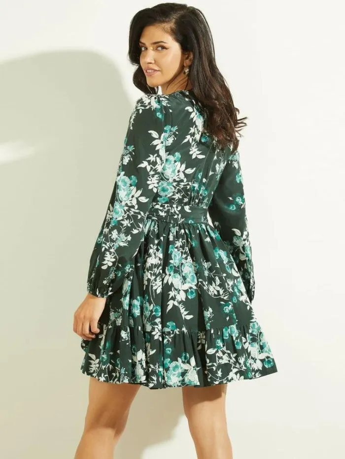 Women Dresses Marciano Petal Pose Wrap Dress Petal Pose Chenille Green Women Dresses Marciano Petal Pose Wrap Dress Petal Pose Chenille Green