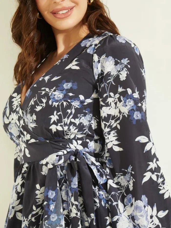 Women Dresses Marciano Petal Pose Wrap Dress Petal Pose Indigo Women Dresses Marciano Petal Pose Wrap Dress Petal Pose Indigo