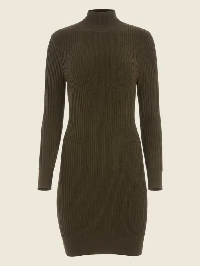 Women Dresses Marciano Sabrina Turtleneck Sweater Dress Espresso Brown Women Dresses Marciano Sabrina Turtleneck Sweater Dress Espresso Brown
