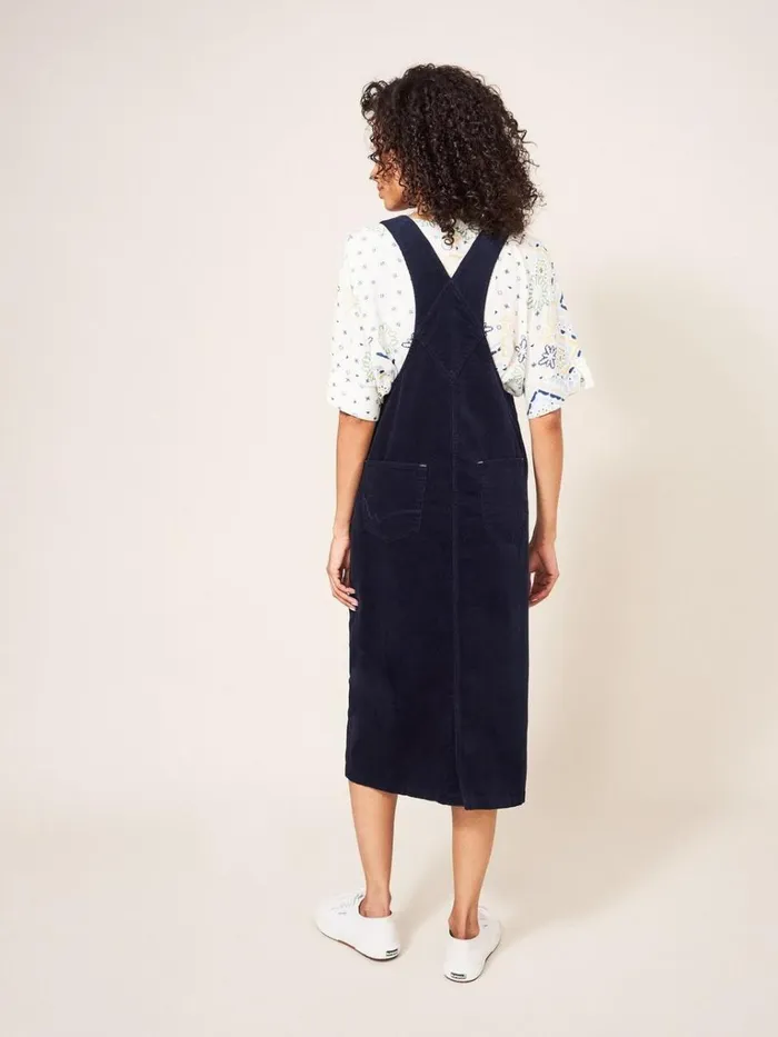 Women DRESSES White Stuff Emmie Organic Cord Midi Pinafore Dark Navy Women DRESSES White Stuff Emmie Organic Cord Midi Pinafore Dark Navy