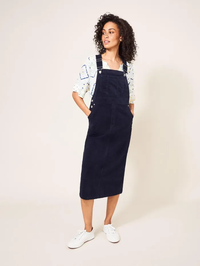 Women DRESSES White Stuff Emmie Organic Cord Midi Pinafore Dark Navy Women DRESSES White Stuff Emmie Organic Cord Midi Pinafore Dark Navy