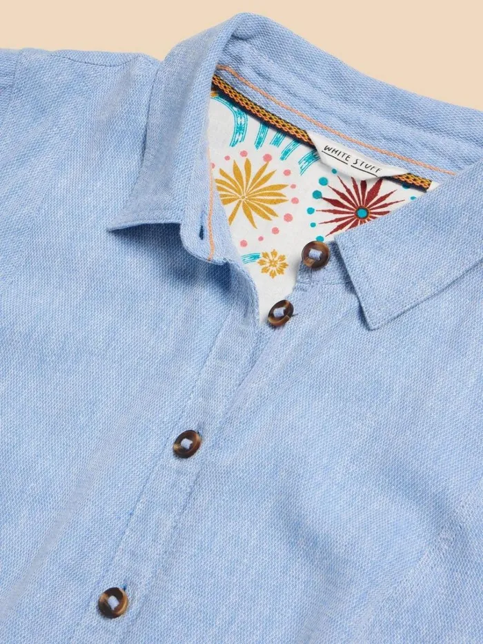 Women DRESSES White Stuff Hayden Linen Blend Shirt Dress Chambray Blue Women DRESSES White Stuff Hayden Linen Blend Shirt Dress Chambray Blue