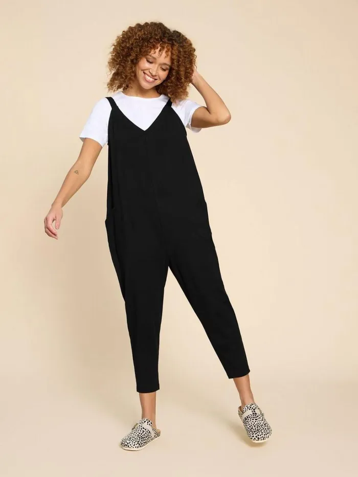 Women DRESSES White Stuff Selina Jersey Jumpsuit Pure Black