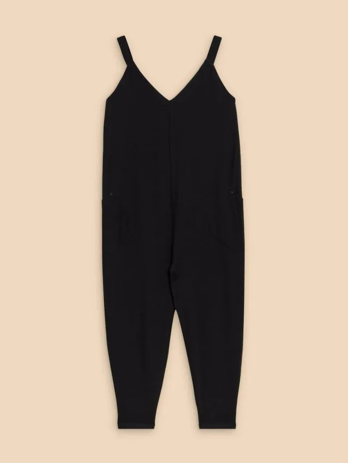 Women DRESSES White Stuff Selina Jersey Jumpsuit Pure Black Women DRESSES White Stuff Selina Jersey Jumpsuit Pure Black