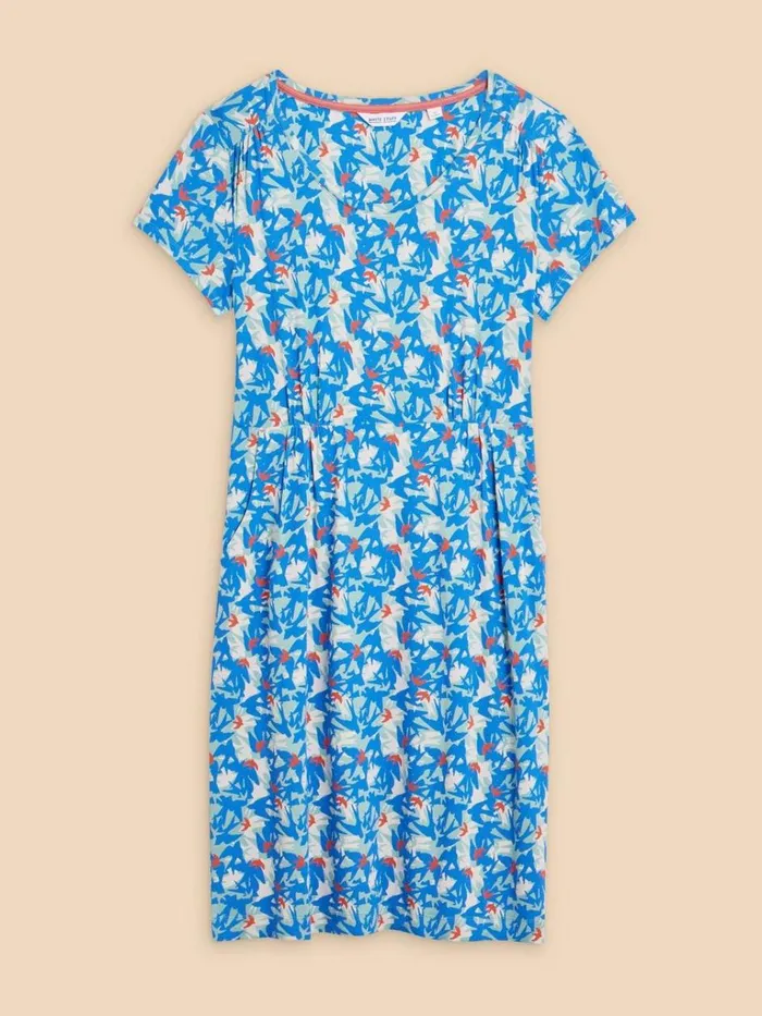 Women DRESSES White Stuff Tallie Eco Vero Jersey Dress Teal Print Women DRESSES White Stuff Tallie Eco Vero Jersey Dress Teal Print
