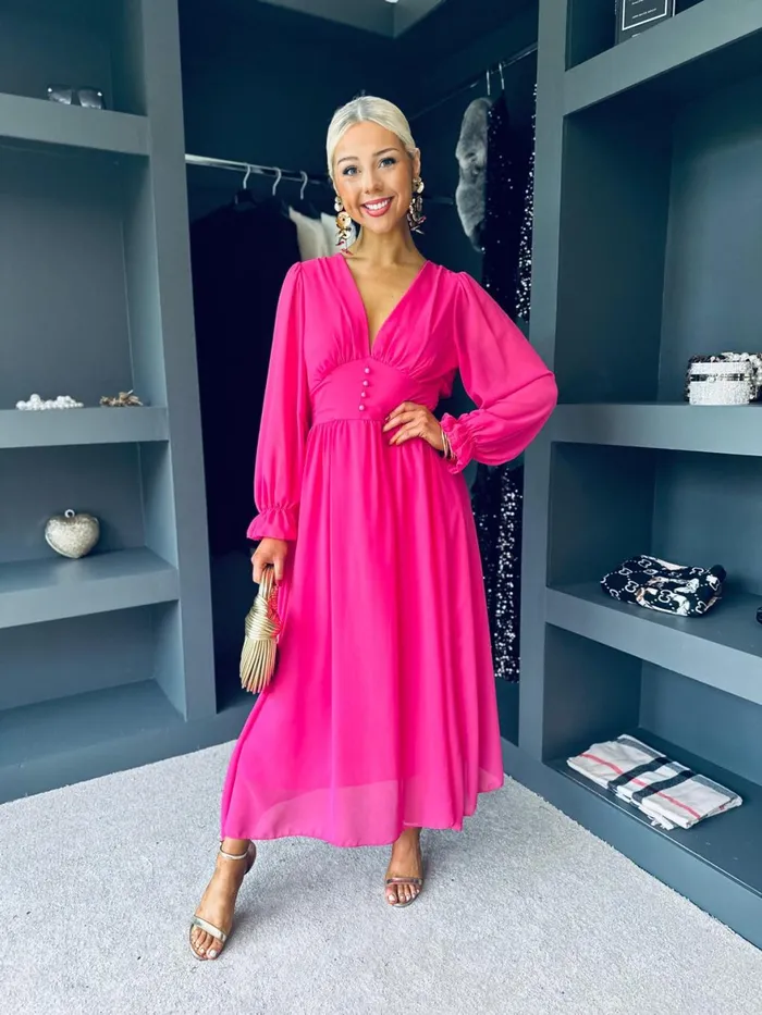 Women Evening Dress Canella Lane Cliona Banded Midi Dress Pink