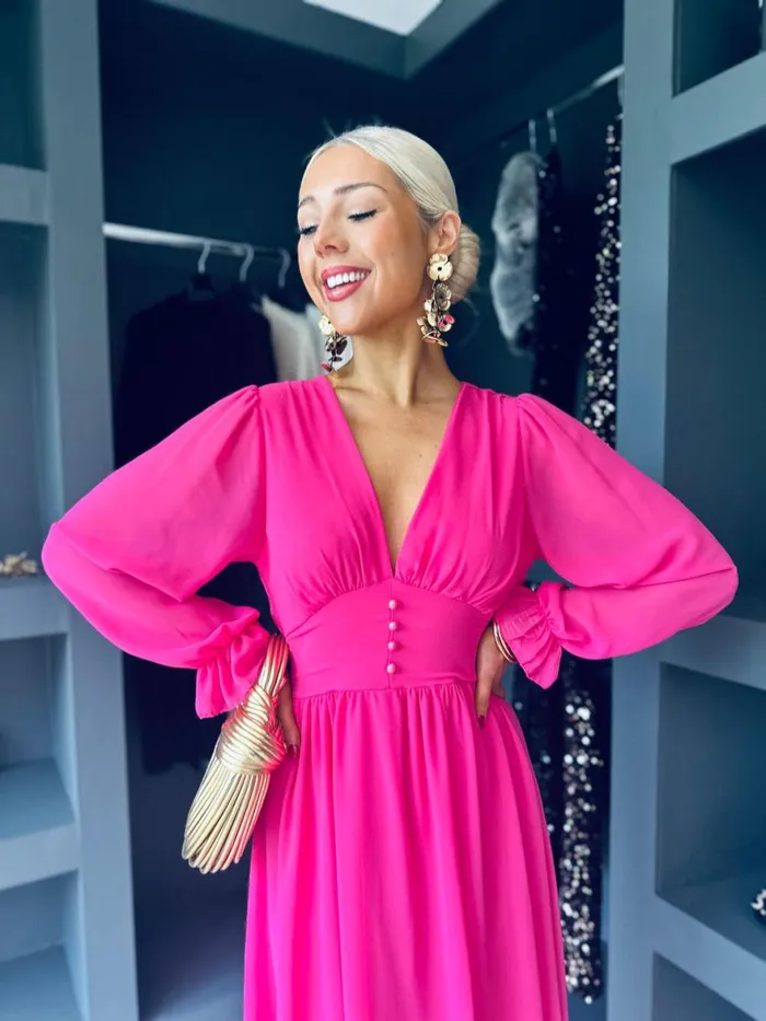 Women Evening Dress Canella Lane Cliona Banded Midi Dress Pink