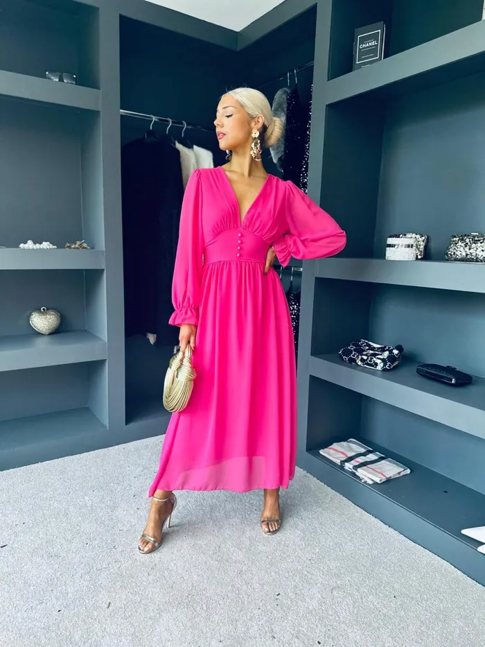 Women Evening Dress Canella Lane Cliona Banded Midi Dress Pink