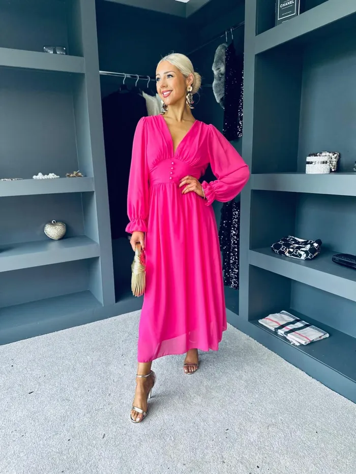 Women Evening Dress Canella Lane Cliona Banded Midi Dress Pink