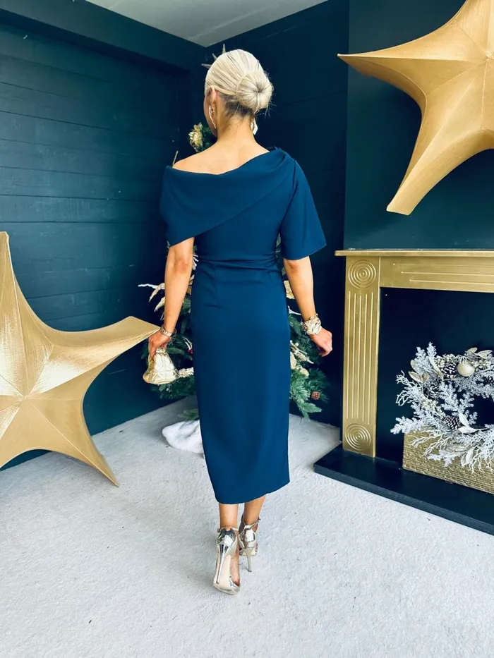 Women Evening Dress Canella Lane Hilary Detailed Occasion Dress Navy