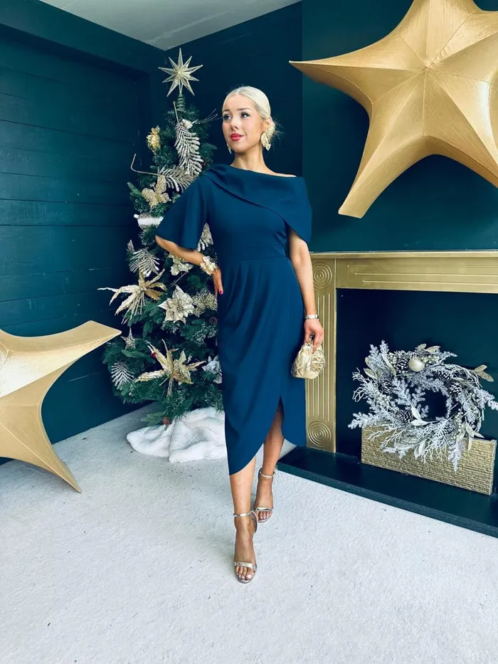 Women Evening Dress Canella Lane Hilary Detailed Occasion Dress Navy