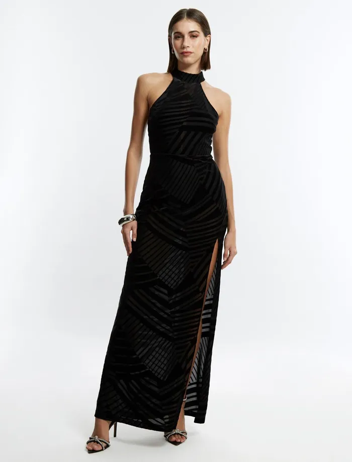 Women Evening Dresses and Gowns BCBG Black Allegra Halter Gown Black