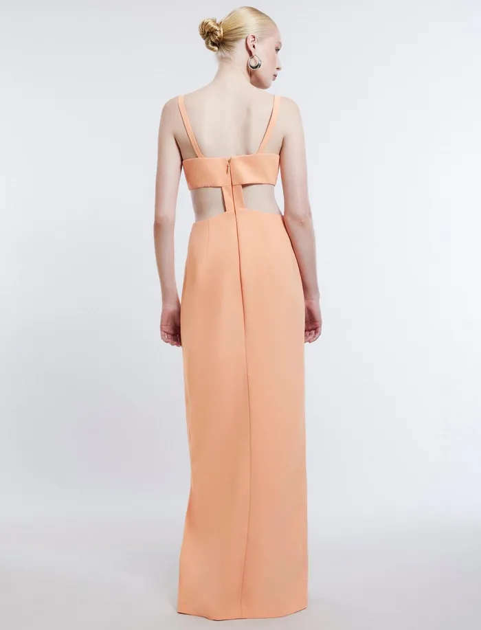 Women Evening Dresses and Gowns BCBG Kamilla Cutout Gown Tangerine