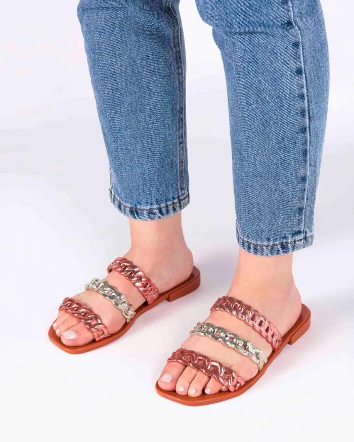 Women Feel Orange Melissa Slides