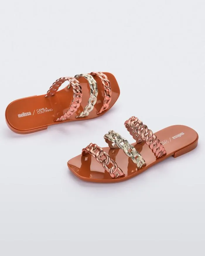 Women Feel Orange Melissa Slides