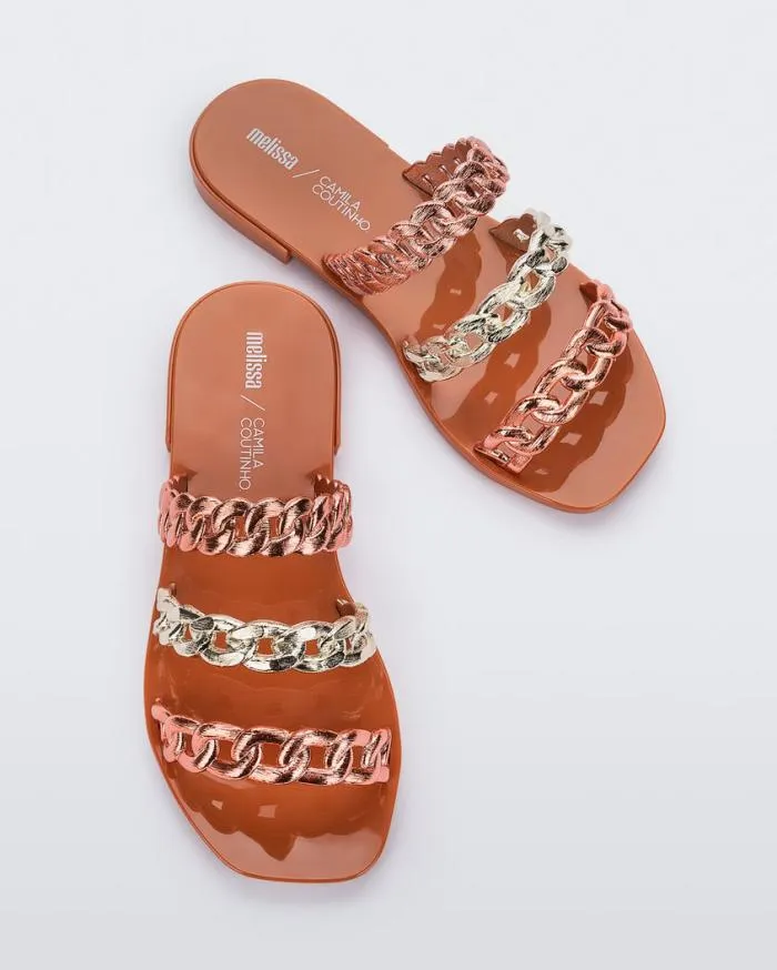 Women Feel Orange Melissa Slides
