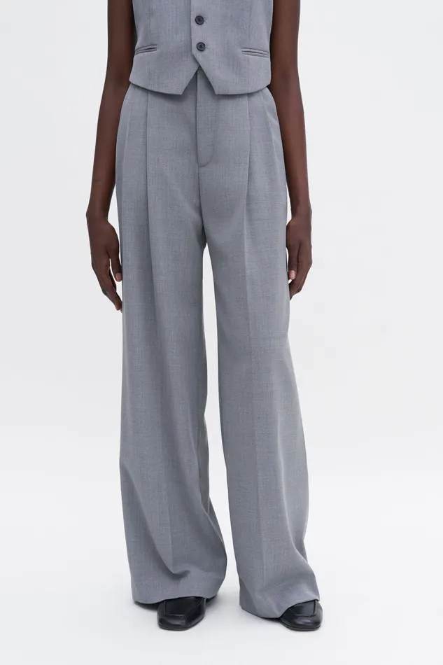 Women filippak Darcey Wool Trousers Grey Melange Trousers