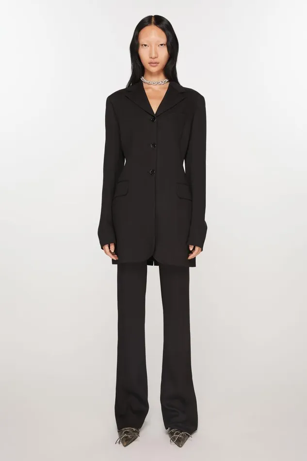 Women Fitted Suit Jacket Black Acne Studios Outerwear