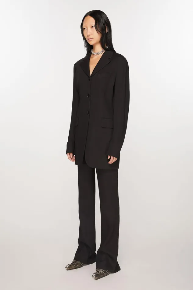 Women Fitted Suit Jacket Black Acne Studios Outerwear