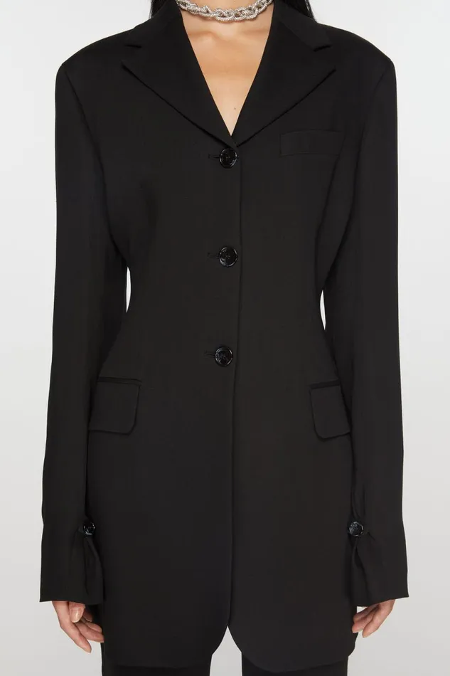 Women Fitted Suit Jacket Black Acne Studios Outerwear