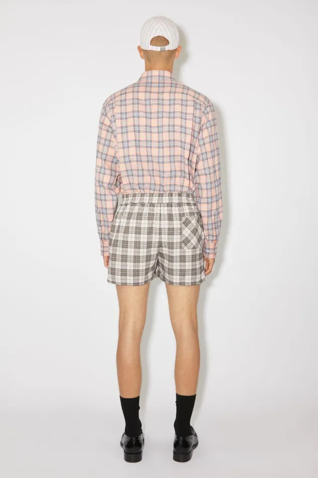 Women Flannel Check Shorts Whiteblack Acne Studios Shorts