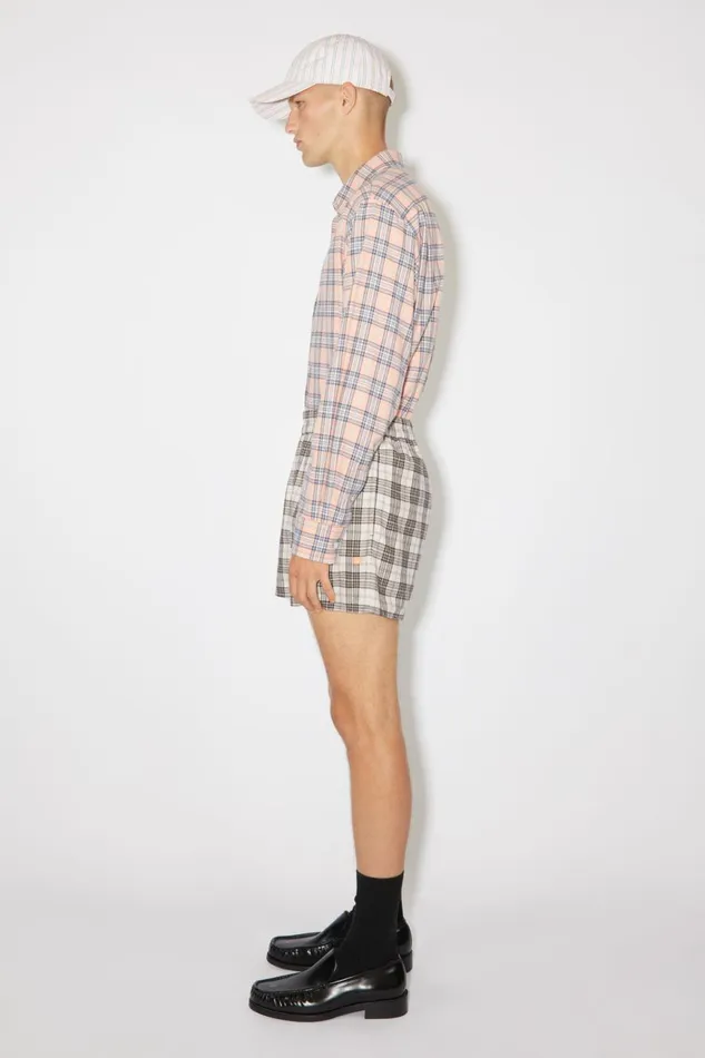 Women Flannel Check Shorts Whiteblack Acne Studios Shorts