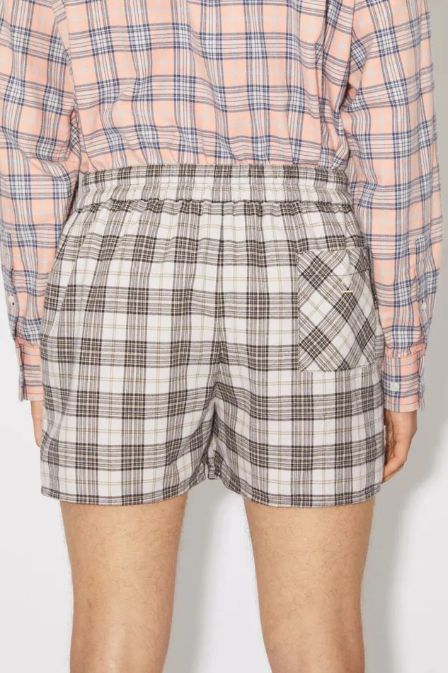 Women Flannel Check Shorts Whiteblack Acne Studios Shorts
