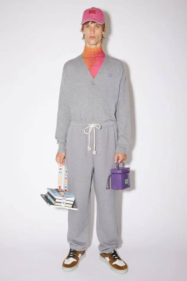 Women Fleece Sweatpants Light Grey Melange Acne Studios Trousers
