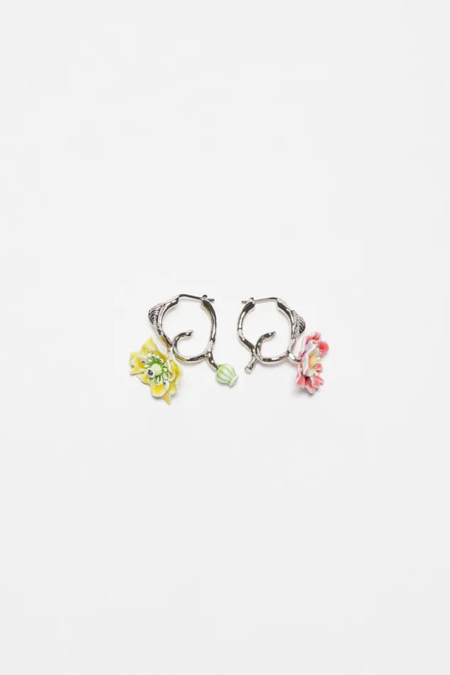Women Flower Earrings Silverredyellow Acne Studios Jewellery