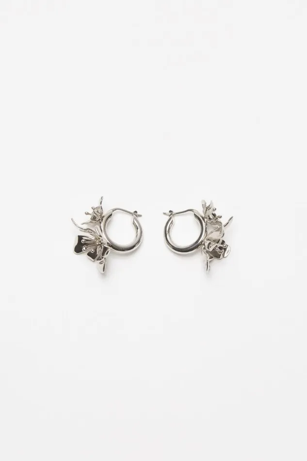 Women Flower Hoop Earrings Silvertransparent Acne Studios Jewellery