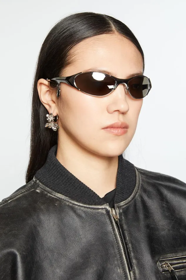 Women Flower Hoop Earrings Silvertransparent Acne Studios Jewellery