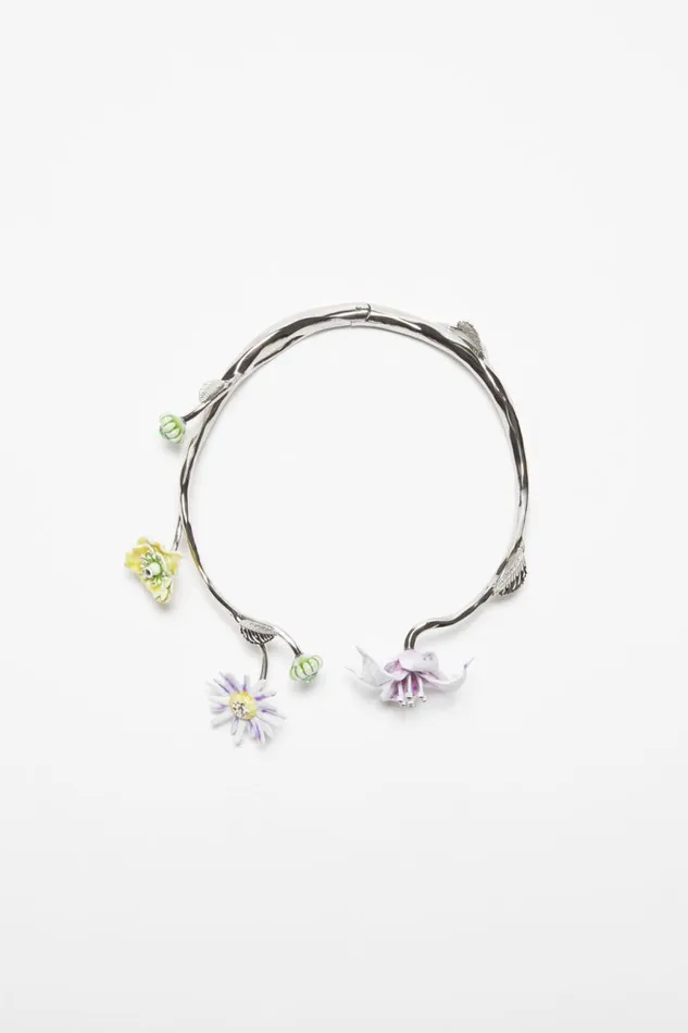 Women Flower Necklace Silvermulticolor Acne Studios Jewellery