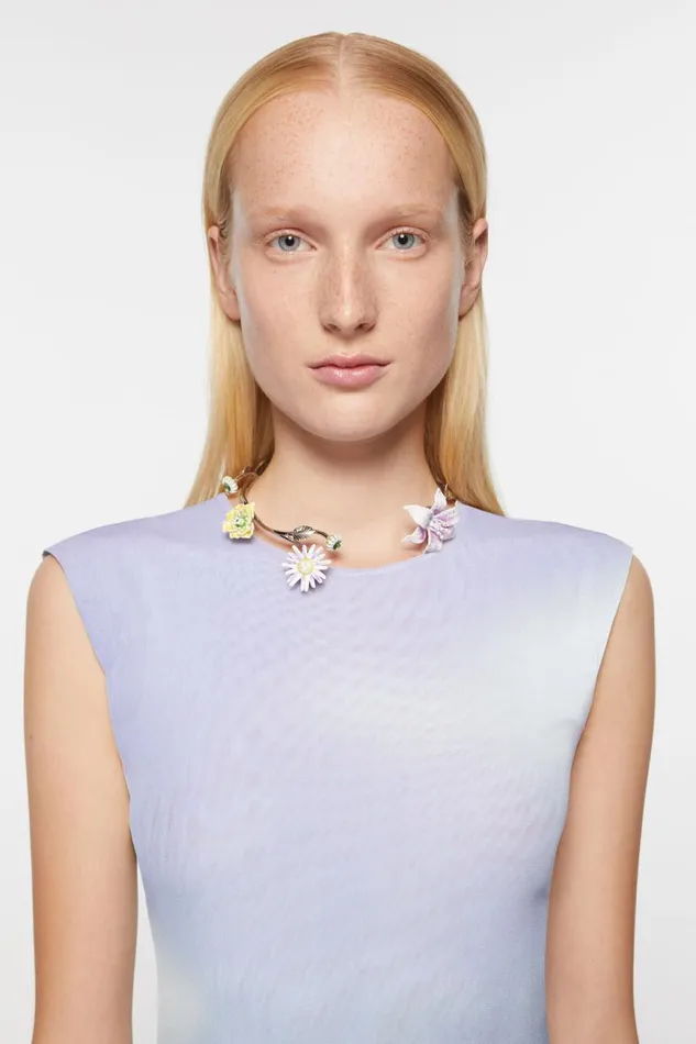 Women Flower Necklace Silvermulticolor Acne Studios Jewellery