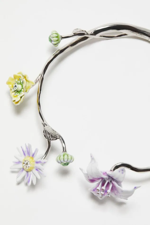 Women Flower Necklace Silvermulticolor Acne Studios Jewellery