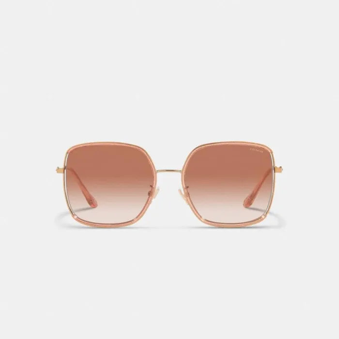 Women Full Fit Sculpted Signature Oversized Square Sunglasses Pink Glitter Rose Gold Coach Eyewear Women Full Fit Sculpted Signature Oversized Square Sunglasses Pink Glitter Rose Gold Coach Eyewear