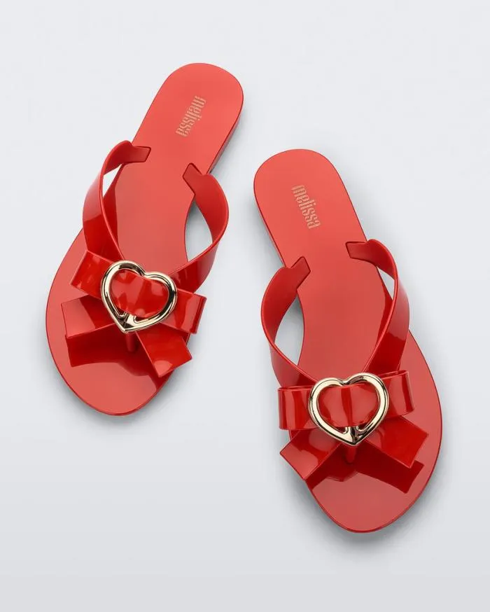 Women Harmonic Heart Red Melissa Flip Flops