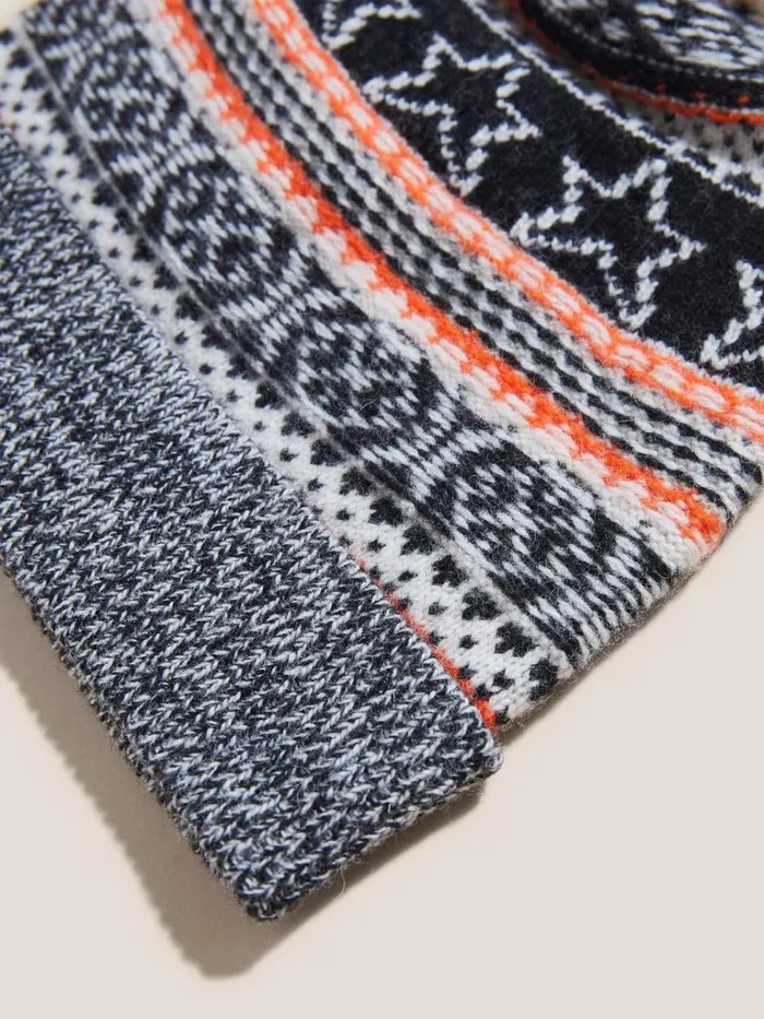 Women HATS White Stuff Star Fairisle Hat Natural Multi
