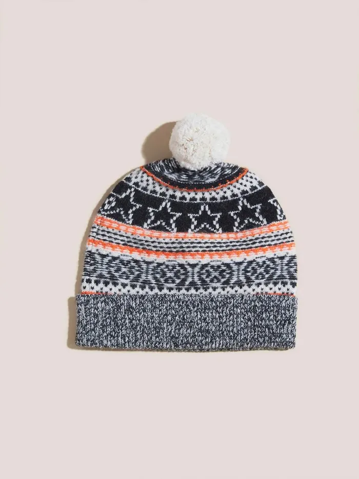 Women HATS White Stuff Star Fairisle Hat Natural Multi Women HATS White Stuff Star Fairisle Hat Natural Multi