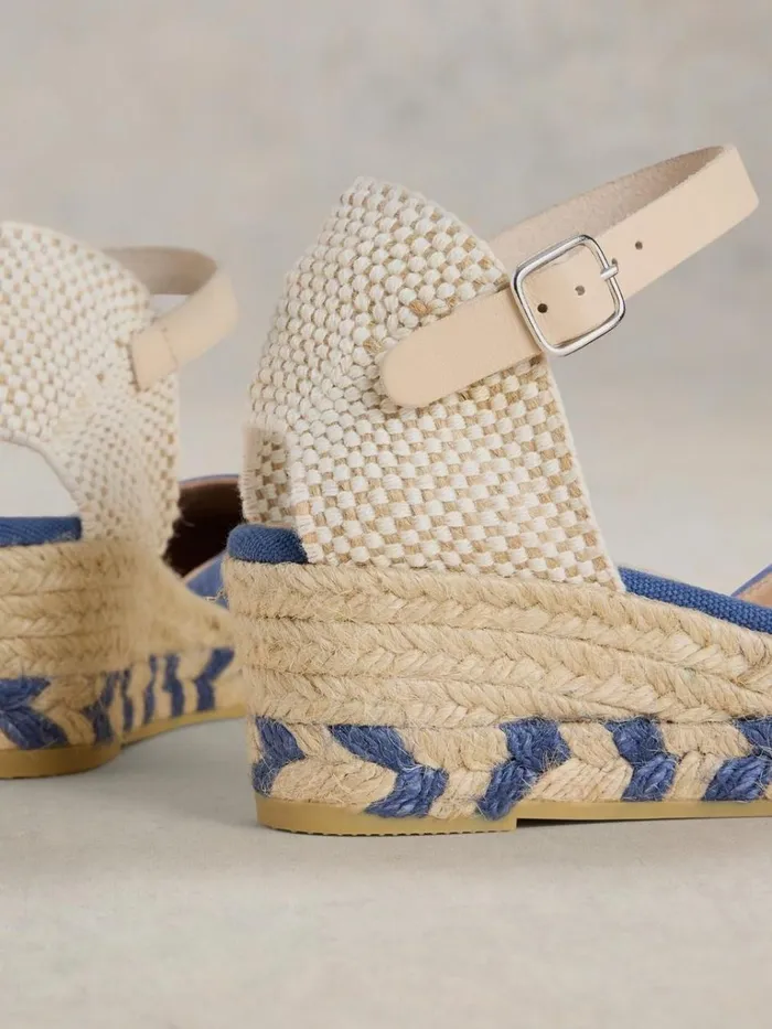 Women HEELS and WEDGES White Stuff Suede Closed Espadrille Wedge Mid Blue Women HEELS and WEDGES White Stuff Suede Closed Espadrille Wedge Mid Blue