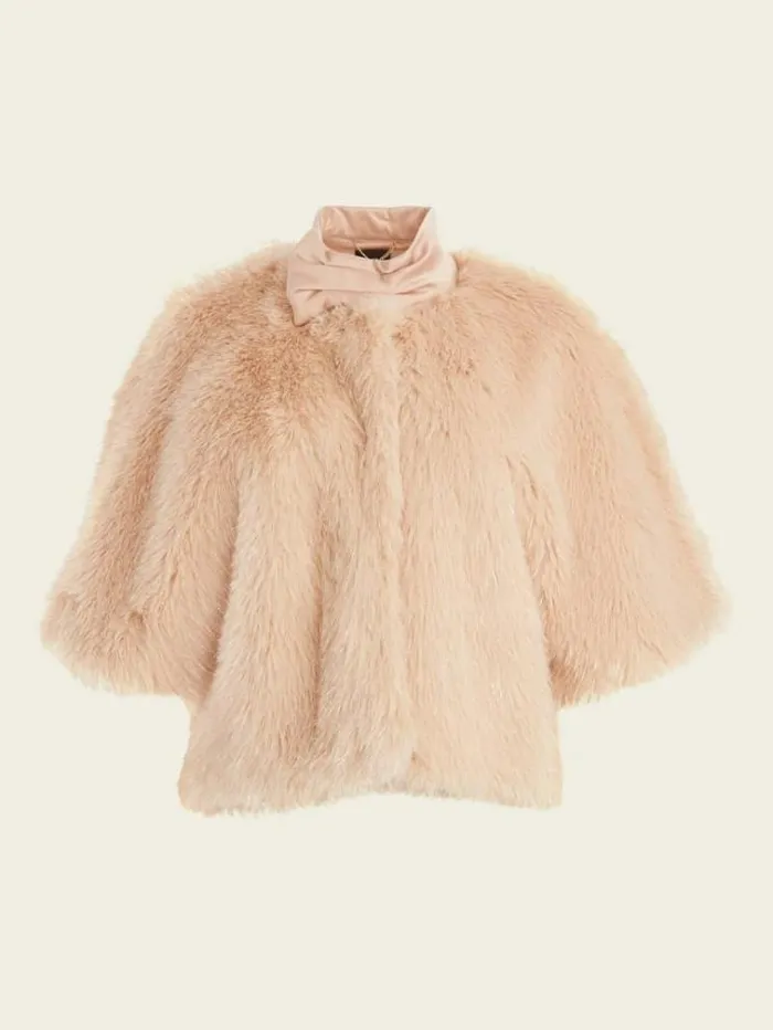 Women Jackets Marciano Amber FauxFur Top Pastel Pink With Silver L Women Jackets Marciano Amber FauxFur Top Pastel Pink With Silver L