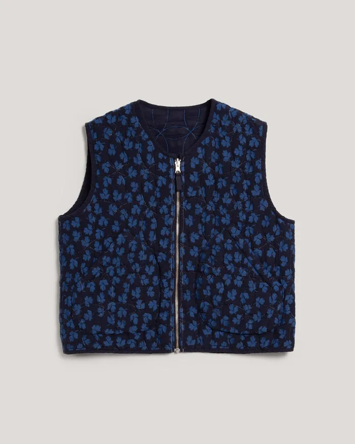 Women Jackie Reversible Gilet Blue Multi YMC Outerwear