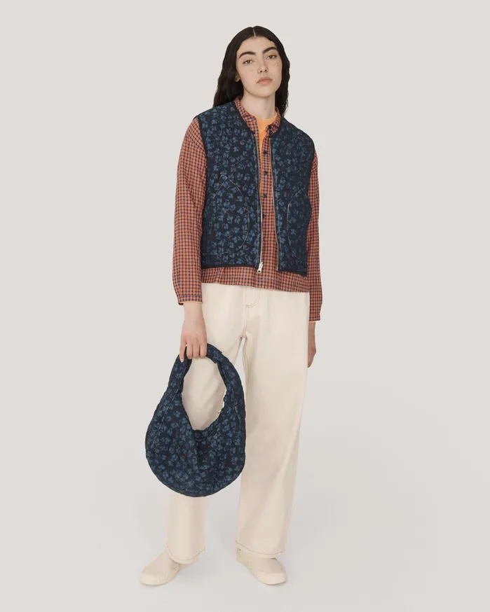 Women Jackie Reversible Gilet Blue Multi YMC Outerwear
