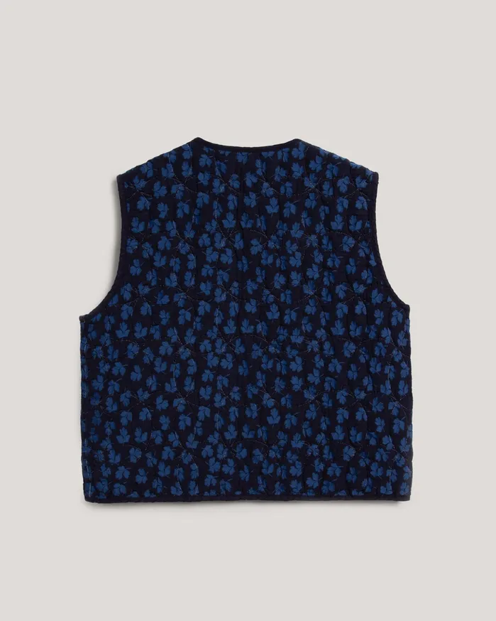Women Jackie Reversible Gilet Blue Multi YMC Outerwear