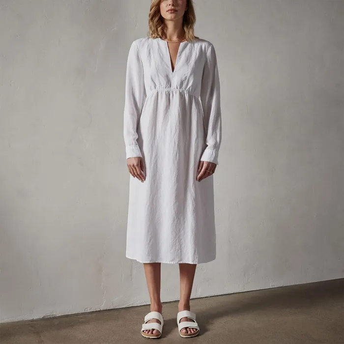 WOMEN James Perse DRESSESJUMPSUITS Empire Seam Open Front Dress White