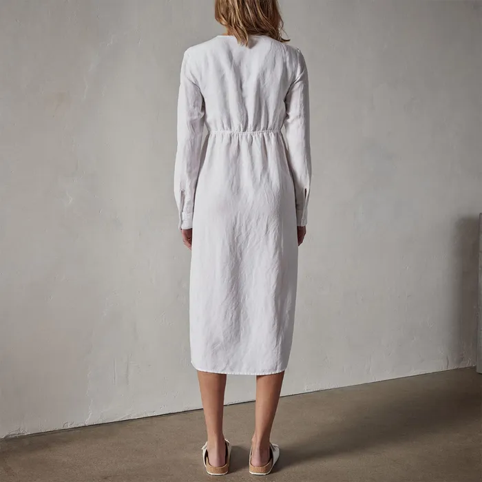 WOMEN James Perse DRESSESJUMPSUITS Empire Seam Open Front Dress White